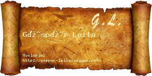 Gáspár Leila névjegykártya
